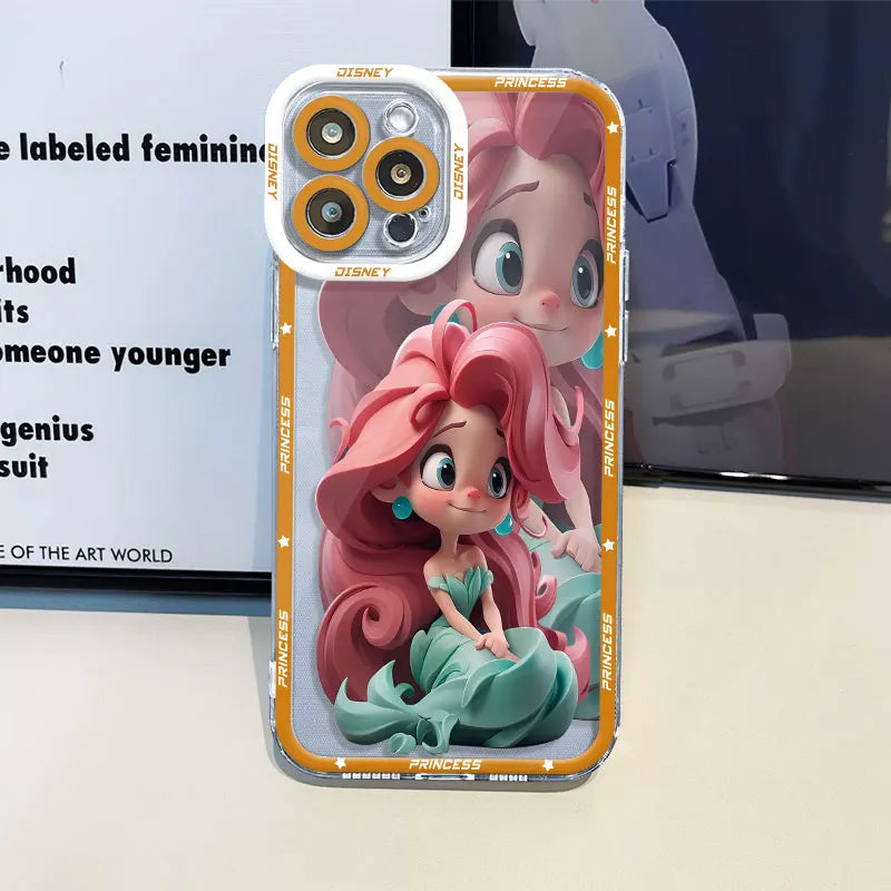 Disney Princess Girl Cute Phone Case for Motolora Moto G32 G71 Edge 40 5G G73 G72 G22 G52 Clear Silicone Cover