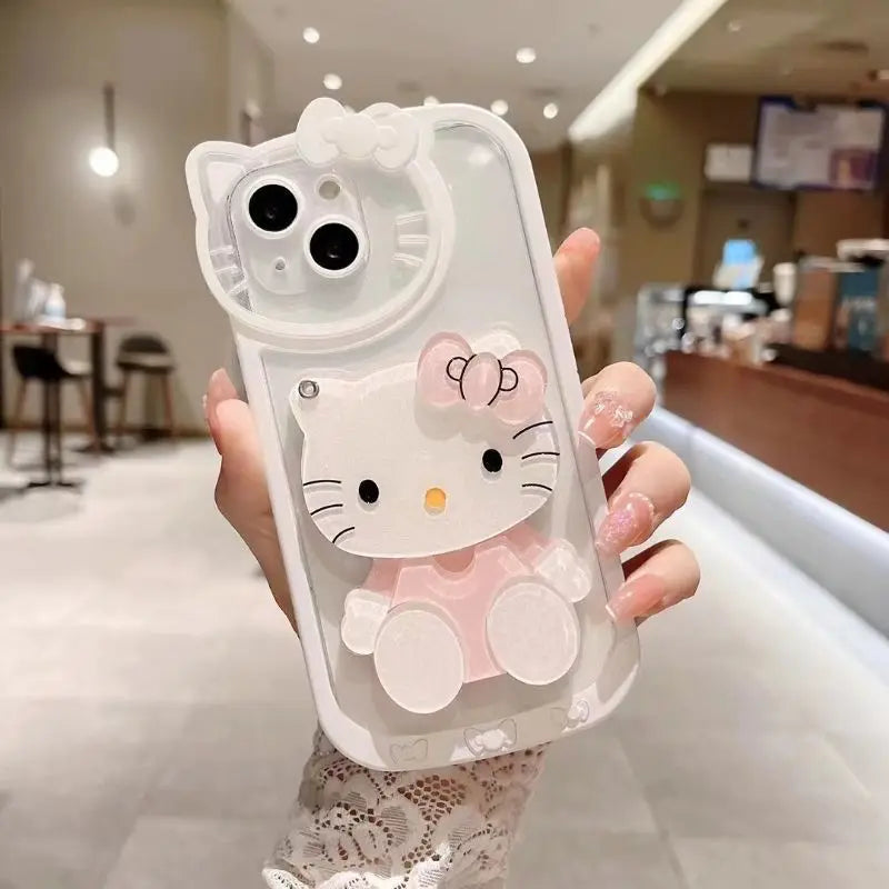 Sanrio Hello Kitty Kawaii Cartoon Phone Case For iPhone 15 14 13 12 11 Pro Max 7 8 Plus XR XS MAX Y2K Pink Girl Cute Back Cover