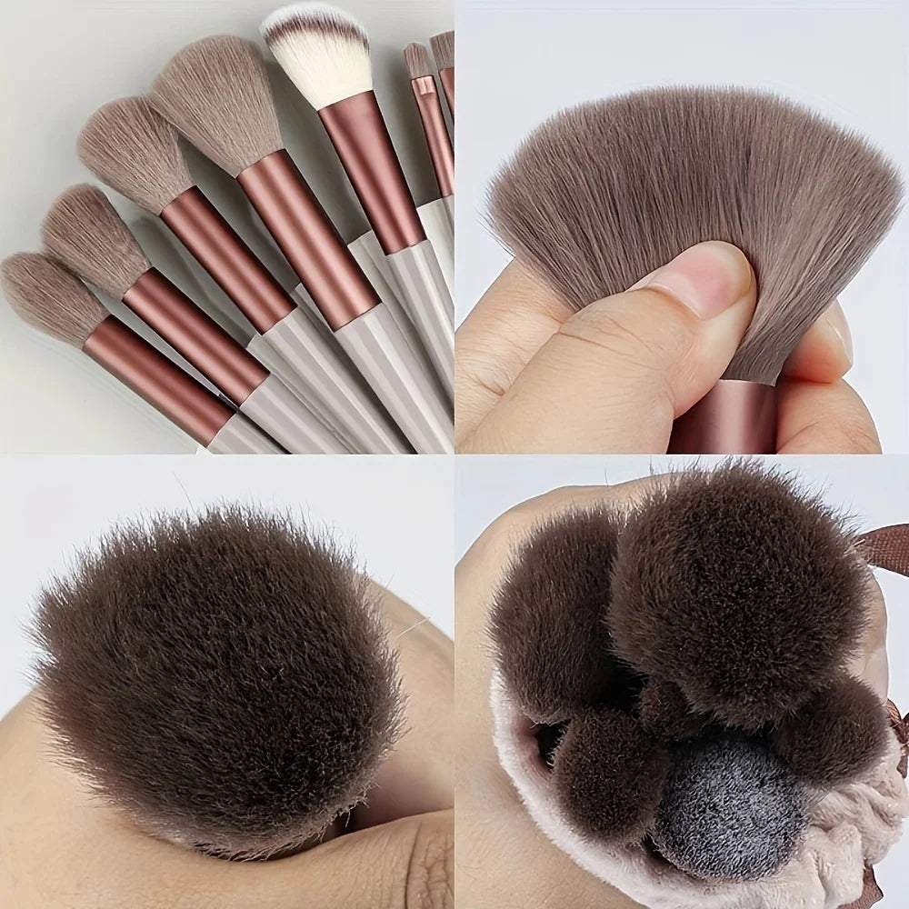 13Pcs Makeup Brush Set Soft Premium Synthetic Brushes Foundation Powder Concealers Eyeshadows Eyeliner Blush Makeup Beauty Tool