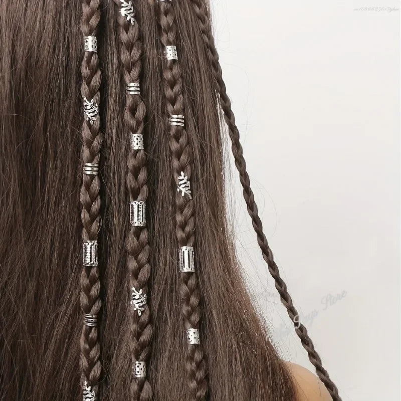 40pcs Dreadlock Hair Beads Stylish Alloy Loc Hair Jewelry for Braids for Girls and Women Hair Accessories Haar Accessoires Women