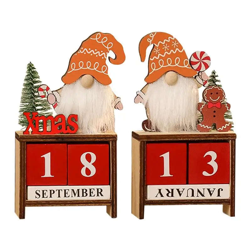 Christmas Countdown Small Wood Blocks Christmas Decoration Christmas Table Centerpieces Multifunctional Advent Calendar Decor