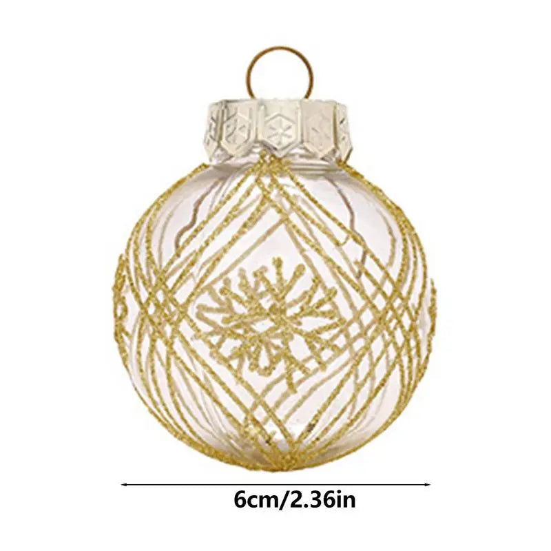 Christmas Tree Balls Glittering Christmas Ball Ornaments Shatterproof PVC 2.36inch/6cm Decorative Christmas Balls Black Gold