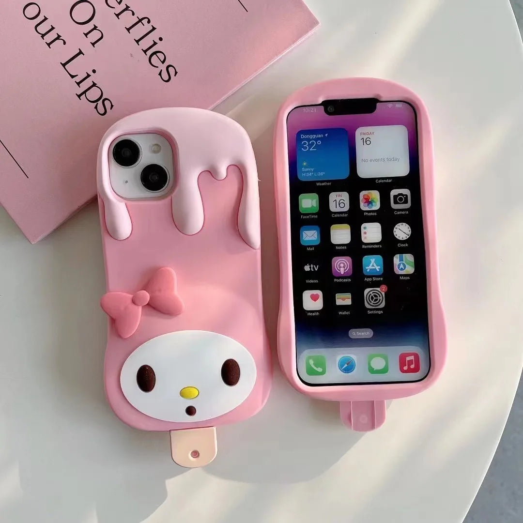 Sanrio my melody ice cream Pink girls Anime Phone Case For iPhone 15 14 13 12 11 Pro Max Xr Xs 8 14 Plus Case Cute cartoon Cover