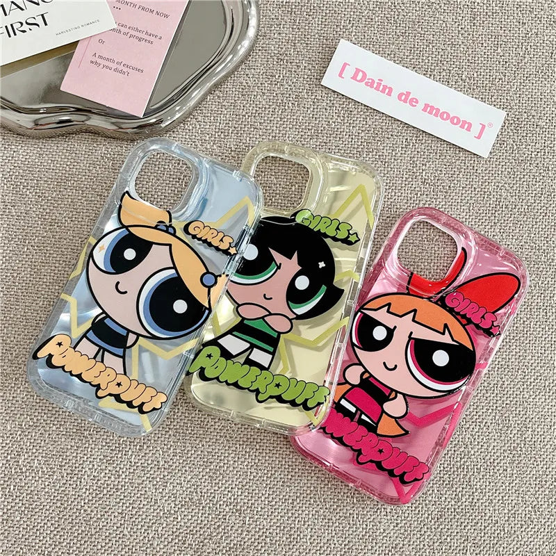 Powerpuff Girls sunglasses Cover for iPhone 11 12 13 14 15 Pro Max Plus X XS XR Soft Tpu Puff Girl Phone Case