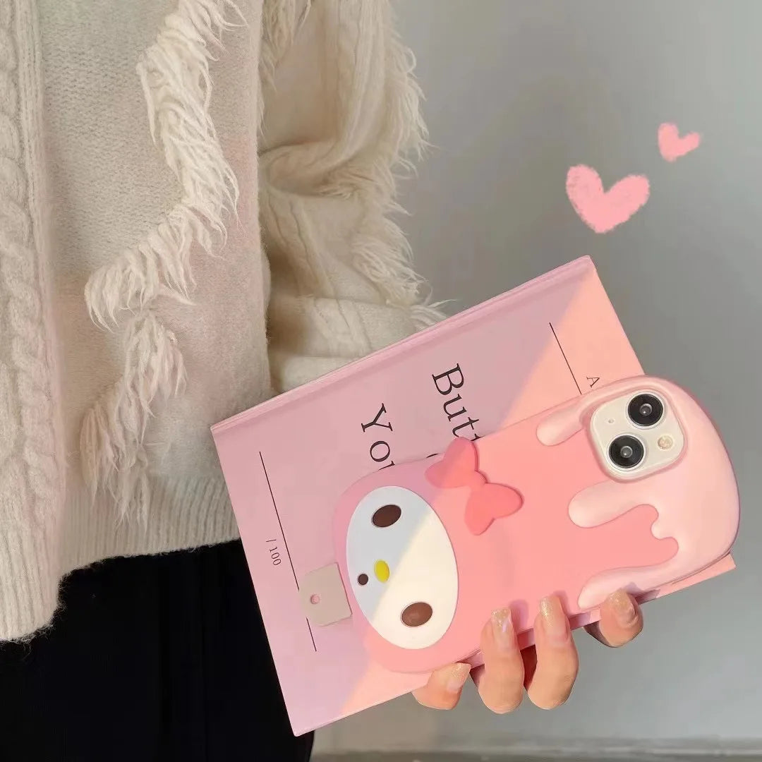 Sanrio my melody ice cream Pink girls Anime Phone Case For iPhone 15 14 13 12 11 Pro Max Xr Xs 8 14 Plus Case Cute cartoon Cover