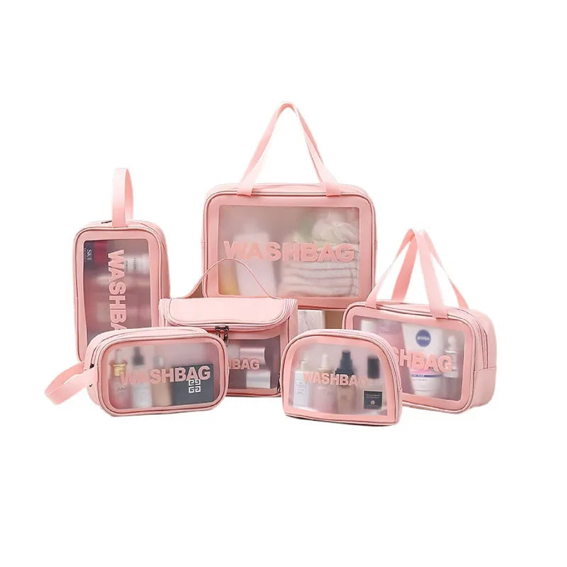 Women Travel Pink White Make Up Bags Girl Cosmetic Bag Makeup Beauty Wash Organizer Toiletry pouch Storage Kit Bath Case