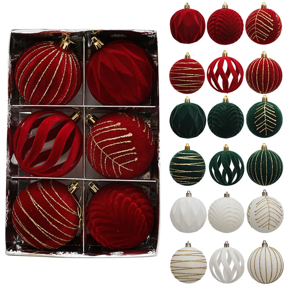 6Pcs/box 8cm Christmas Ball Ornaments Xmas Tree Hanging Pendant Christmas Decorations For Home 2024 Navidad Natal New Year Gifts