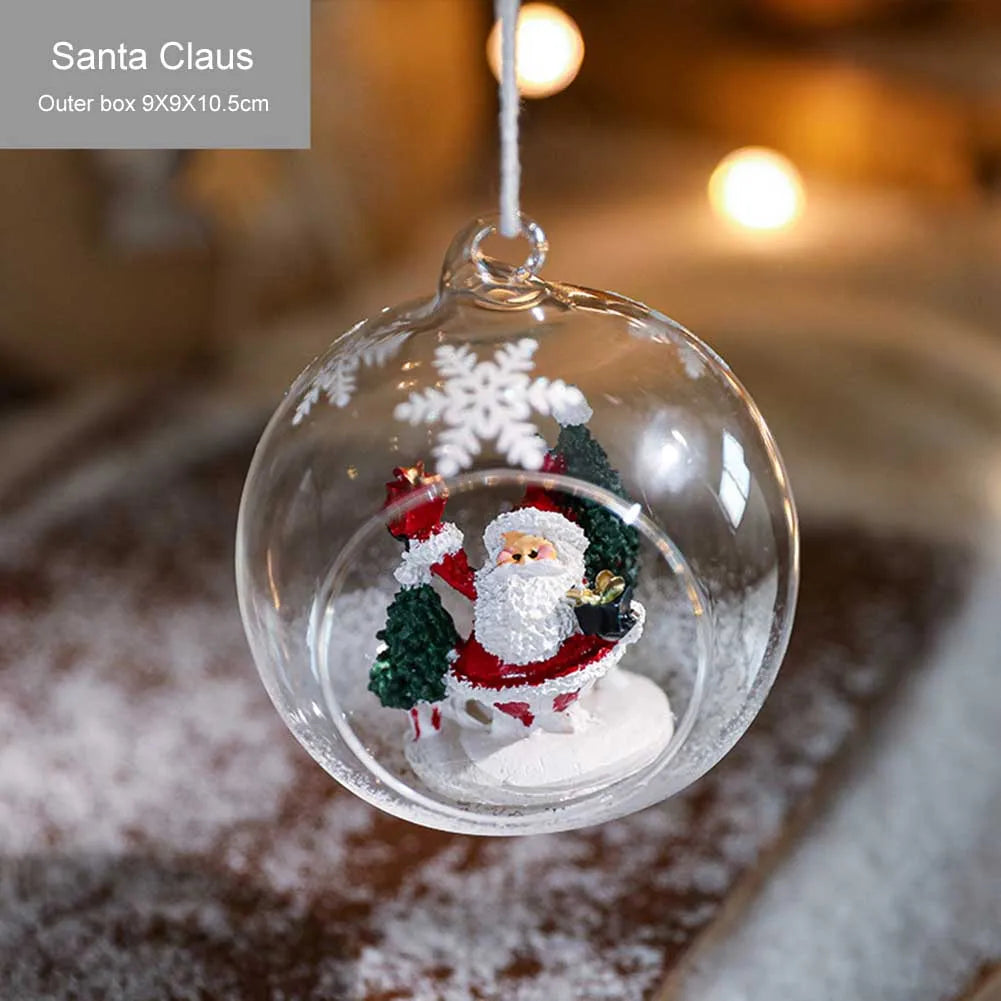 1pcs 9cm Christmas Transparent Ball Clear Baubles Fillable Ball Christmas Trees Hanging Ornament Glass Baubles Balls Party Decor