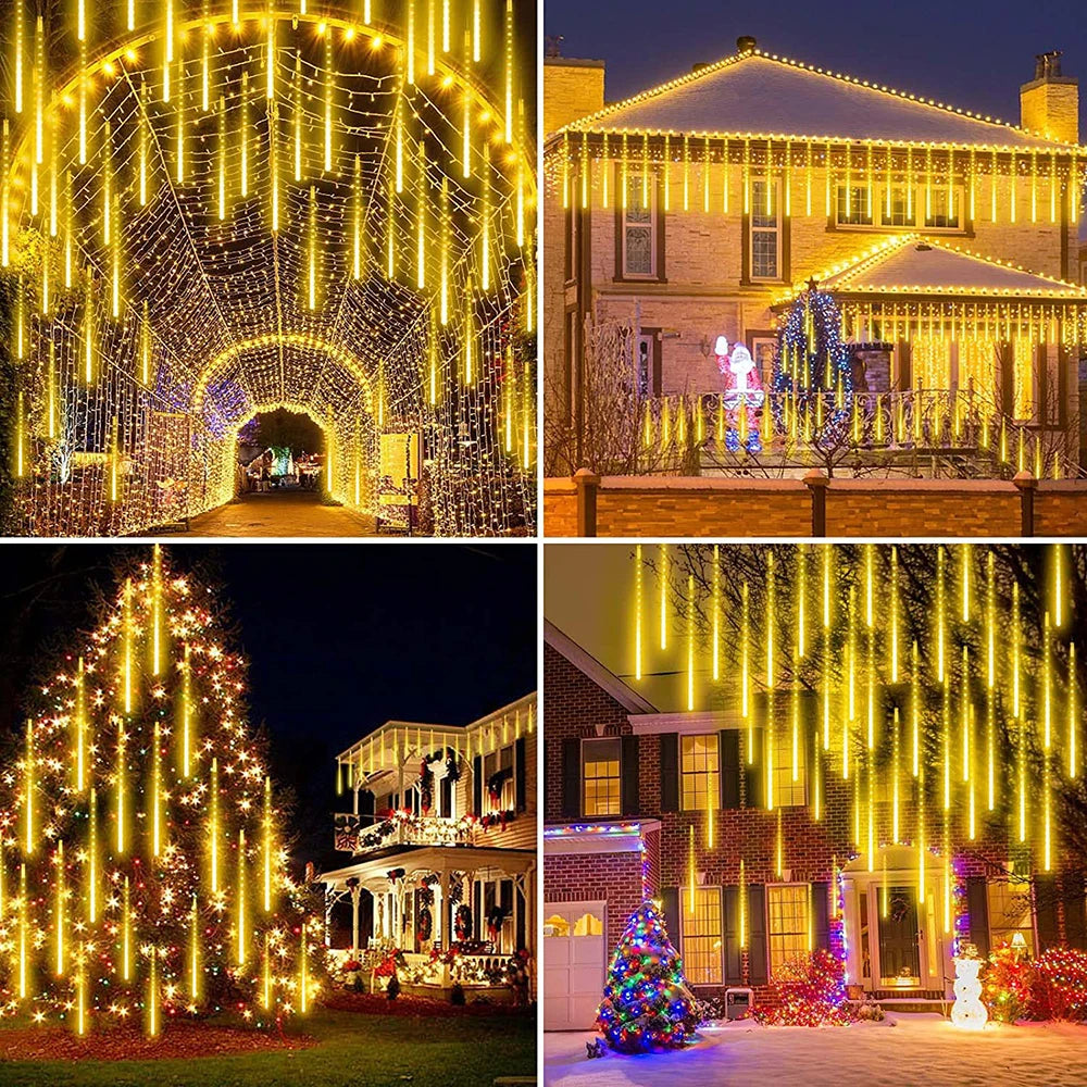 Meteor Shower Lights 50cm 8 Tubes Christmas Lights Outdoor Raindrop Lights Xmas Wedding Party Tree Holiday Decoration