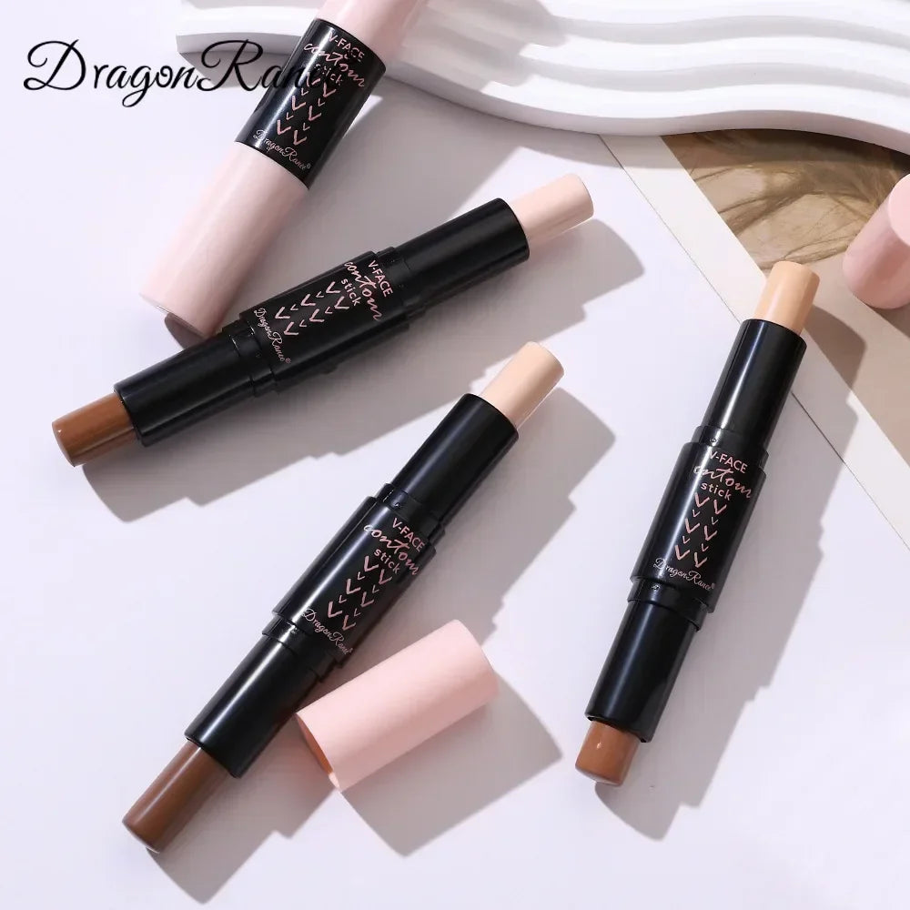 Double-end Face Contour Highlighter Stick Waterproof Lasting Oil-control Matte Concealer Pencil Corrector Skin Tone Pen Makeup