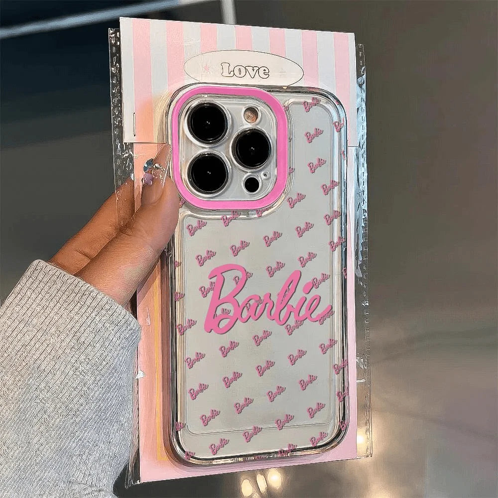 Barbie Princess Pink Typeface Screenful Phone Case For iPhone 15 14 13 12 11 Pro Max 7 8 Plus XR XS MAX Y2K Girl Cute Back Cover