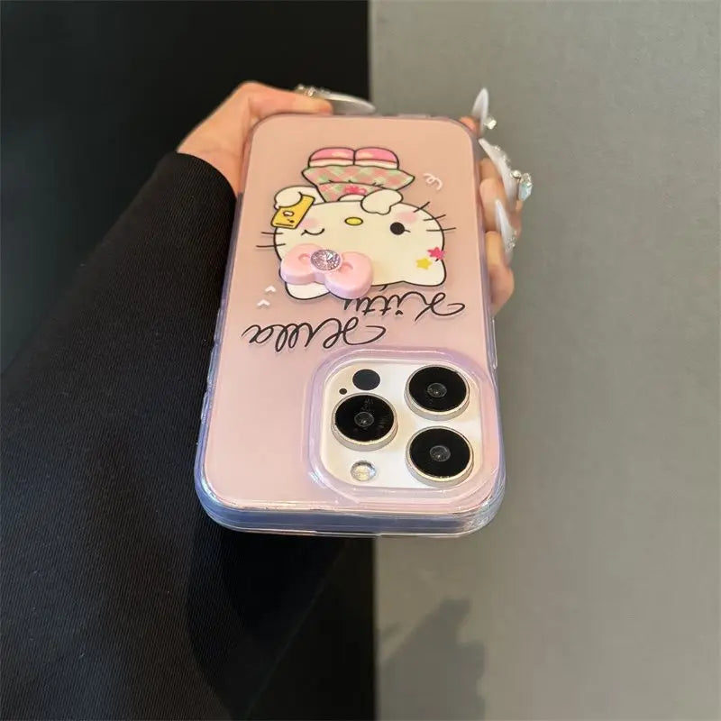 Sanrio Hello Kitty Take Photos Phone Case For iPhone 15 14 13 12 11 Pro Max XR XS MAX 7 8Plus Y2K Girl Cute Anti Fall Back Cover