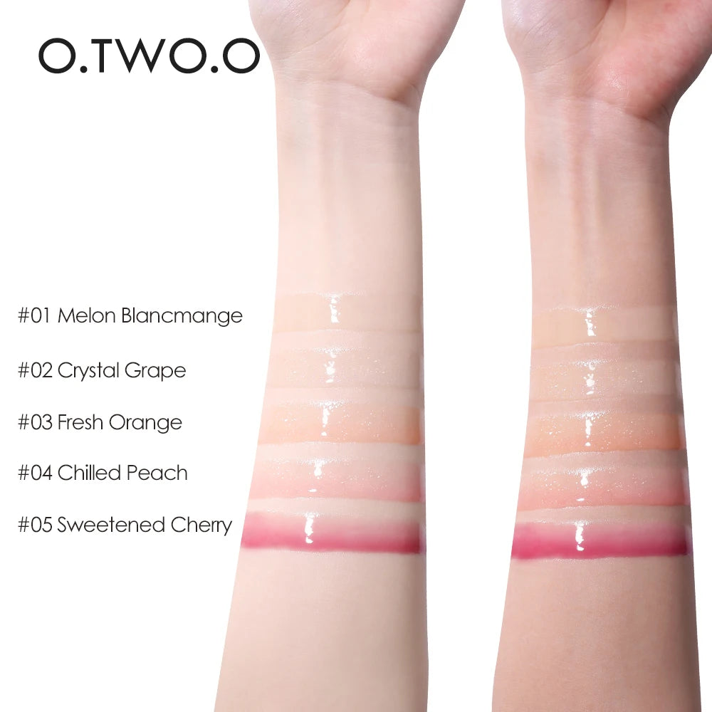 O.TWO.O Clear Crystal Lip Gloss Moisturizing Lip Oil Long Lasting Jelly Lips Transparent Shine Makeup Honey Lipgloss