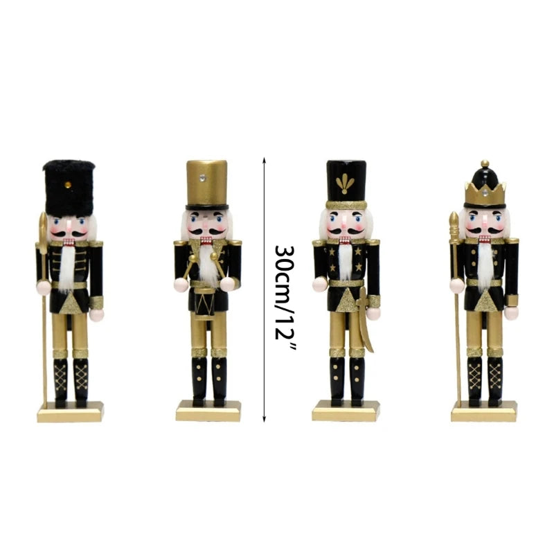 448B Wooden Nutcrackers Soldier Christmas Tree Decorations Nutcrackers Puppet Wooden Pendants For New Year Home Ornaments