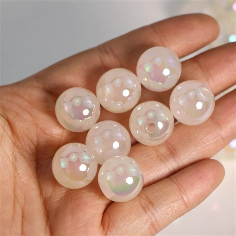 Diy Accessories Light Pink Purple Luminous Colorful Sunshine Straight Hole Beads Mobile Phone Chain Car Pendant Accessories