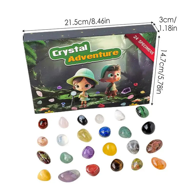 Ore Christmas Advent Calendar 2023 Crystal Gemstone Collection Countdown To Christmas Rocks Minerals Gift Box Kids Xmas Gifts