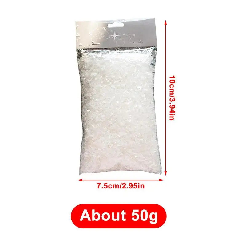 50g Christmas Fake Snow Decor Fluffy Faux Snow for Christmas Artificial Snow for Holiday Decorations Scene photography props